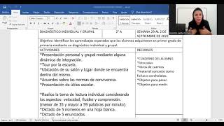 Planeación diagnóstica mes de Agosto Segundo grado de primaria [upl. by Torrence]