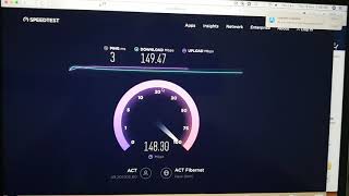 ACT INTERNET 150MBPS SPEED TEST IN DELHI [upl. by Esiralc]