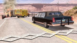 Collapsing Bridge Spike Strip Pileup Crashes 1  BeamNG DRIVE  SmashChan [upl. by Ynad160]