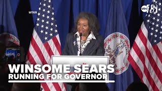 Lt Gov Winsome Sears announces 2025 Virginia governor race [upl. by Dorfman]