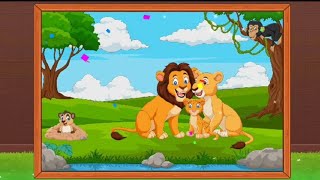 Easy Water Art Coloring Family Lion [upl. by Malachi]