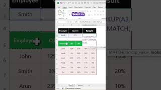 2 way lookup using vlookup with match function in excel exceltips exceltricks shorts [upl. by Eelyah]