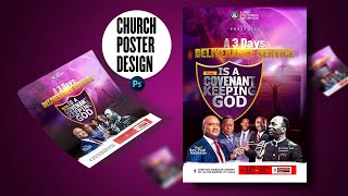 Free Download Church Flyer PSD  How To Design Church Flyer in Photoshop  Flyer Design [upl. by Euqinehs117]