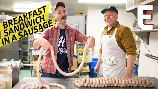 Turning a Bacon Egg and Cheese Breakfast Sandwich into a Sausage — Prime Time [upl. by Euphemiah]