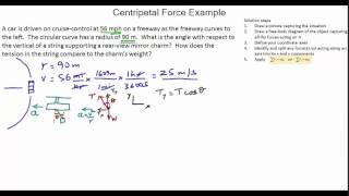 Slice149 Centripetal force example charm hanging from rearview mirror [upl. by Noloc]