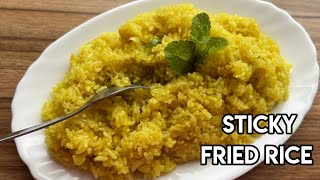 How to make  white sticky rice  sticky fried rice [upl. by Yllrebmik]