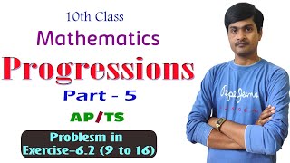 Progressions Part  5 I 10th Class Maths APTS I Exercise  62 9 to 16 I Ramesh Sir Maths [upl. by Ruyam]