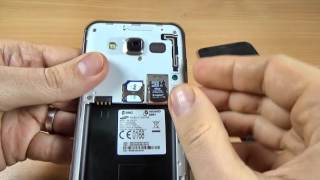 Samsung Galaxy J5 Duos  How to Insert SIM Card and micro SD Card [upl. by Velda]