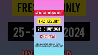 MEDICAL CODING JOBS  FRESHERS  CERTIFIEDNONCERTIFIED  hydjobs viral medicalcodingjobs [upl. by Stoller]