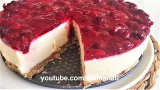 PİŞMEYEN ❌💯 SOĞUK VİŞNELİ CHEESECAKE TARİFİ PİŞMEYEN CHEESECAKE TARİFİ 15 DAKİKADA [upl. by Thebazile161]