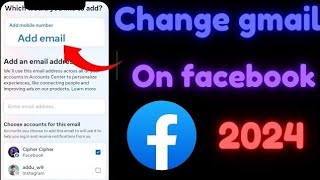 How To Change Gmail On Facebook New Update  2024  Android amp IOS [upl. by Ralyat]