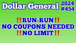 2024454😱Dollar General Couponing‼️RUNRUN‼️NO COUPONS NEEDED‼️NO LIMIT‼️Must Watch👀👀 [upl. by Constantina475]