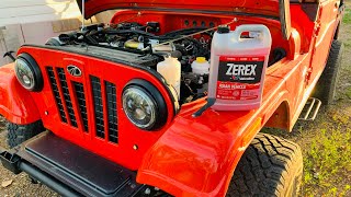 Mahindra ROXOR Coolant TopOff using ZEREX ASIAN VEHICLE Silicate and Borate FREE Formula Coolant [upl. by Brenza]