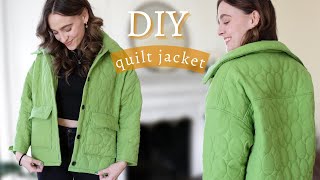 DIY Quilt Jacket From 5 Thrifted Blanket [upl. by Hsemin]