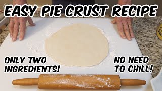 Easy Butter Pie Crust Recipe From Scratch  No Chill No Shortening No Food Processor No Sugar [upl. by Ilenay]