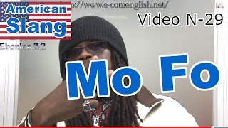 Slang Afro Américain  Argot Anglais 2932  Mo Fo mother fuer [upl. by Ziladnerb]