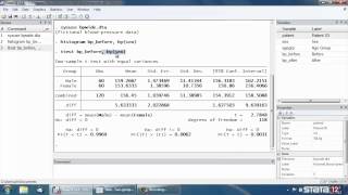 ttest for two independent samples in Stata® [upl. by Seuqram5]