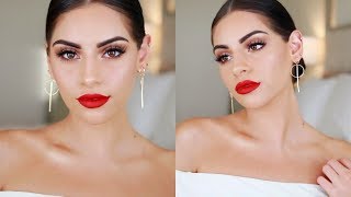 THE PERFECT VALENTINES DAY MAKEUP♡ RED LIP TUTORIAL [upl. by Mandi]