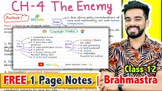 The Enemy  CH  4  Vistas  FREE 1 Page Notes  PYQ Sample Paper 2024🇮🇳 [upl. by Ona132]