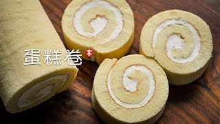 蛋糕卷  瑞士卷 Swiss Roll Cake 技巧分享 不开裂 不掉皮 [upl. by Heidie204]