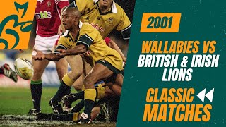 Wallabies v British amp Irish Lions  2001  Game 3  Classic Matches [upl. by Oiromed]