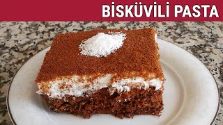 Bisküvili Pasta Tarifi ✅  Pudingli Krem Şantili Bisküvili Pasta Nasıl Yapılır 💯 [upl. by Benildas843]