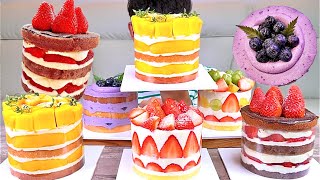 ASMR 망고듬뿍🥭딸기듬뿍🍓초코딸기🍫블루베리🫐후루츠🥝케이크 먹방 Mango Chocolate Strawberry Blueberry Cakes MuKBang [upl. by Bat]