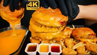 ASMR  Cheese Cheese Cheese Cheeseburger mukbang  no talking eating sounds [upl. by Anaerda]