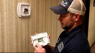 Trane ProgrammableThermostat Battery Change [upl. by Norward]