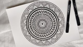 How To Draw Easy Mandala For Beginners  HOW TO Make the SIMPLE MANDALA  MANDALA ART for beginner [upl. by Ohl779]