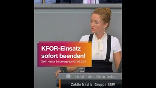 Deutschlands KosovoPolitik Verstoß gegen das Völkerrecht Žaklin Nastić BSW [upl. by Anialad]