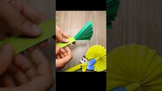 DIY Paper Stick Fan 😃 l Easy Paper Craft Ideas diy papercraft handmade youtubeshorts [upl. by Nitreb185]