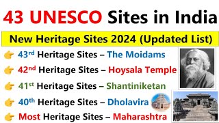 World Heritage Sites in India 2024  Unesco sites in india 2024  Art and culture 2024 current affai [upl. by Omor]