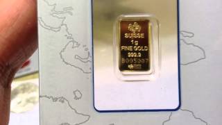 PAMP 1 gram gold bar  HD [upl. by Yelkcub486]