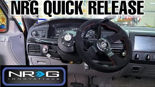 NRG COMPLETE INSTALL GUIDE FOR QUICK RELEASE STEERING WHEEL 9297 Ford f150 Broncos Mustangs [upl. by Yole]