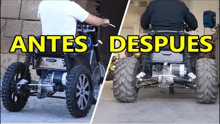 Como adaptar transformar llantas ruedas Quad a un triciclo eléctrico de movilidad reducida [upl. by Dimitry904]