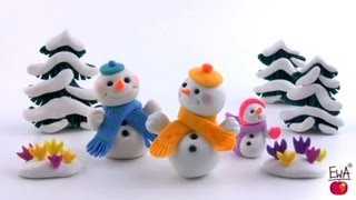 SNOWMAN  polymer clay tutorial [upl. by Dorette]