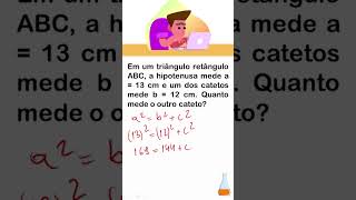 Em um triângulo retângulo ABC a hipotenusa mede a  13 cm e um dos catetos mede b  12 cm [upl. by Airamat]