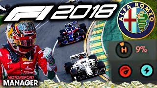 9 TYRE WEAR RISKY STRATEGY GAMBLE  F1 2018 Alfa Romeo Manager Career Part 29 [upl. by Deonne]