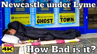 NEWCASTLE UNDER LYME  How Bad is it Ghost Town ENGLAND UNITED KINDOM 4k [upl. by Refanej]