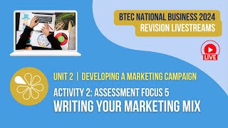 Writing Your Marketing Mix AF5 for BTEC National Business Unit 2 [upl. by Akehsat]