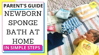 Sponge Bath Newborn Like Pro  Step by Step  Baby Care Basics [upl. by Idnis277]