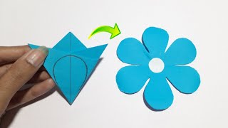 How To Make Paper Flower Very Easy  6 Petal Paper Flower Making Idea  Flower Making Step By Step [upl. by Meijer624]