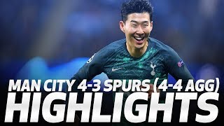 HIGHLIGHTS  Man City 43 Spurs 44 on agg  UEFA Champions League quarterfinal second leg [upl. by Anytsirhc]