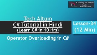 Operator Overloading in c  C Tutorial in Hindi  Lesson  34 [upl. by Nilauqcaj993]