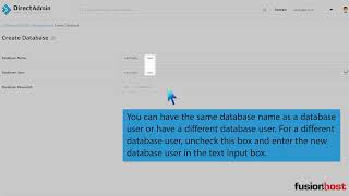 How to create a database in DirectAdmin Fusionhost [upl. by Yornek]