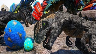 Papai Indoraptor Ensinando o Bebê GodZilla a Caçar Águia Ladrão de Filhotes Ark Survival Evolved [upl. by Menzies73]