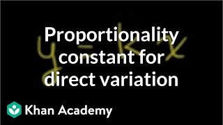 Proportionality constant for direct variation  Rational expressions  Algebra II  Khan Academy [upl. by Ekeiram]