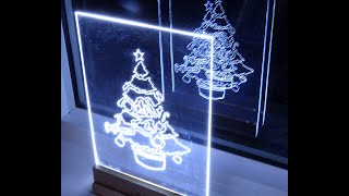 How to make acrylic led Christmas tree edge light sign  decoration [upl. by Mira]