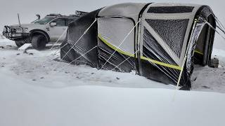 Winter Camping In A Snow Blizzard With Dog [upl. by Lielos260]